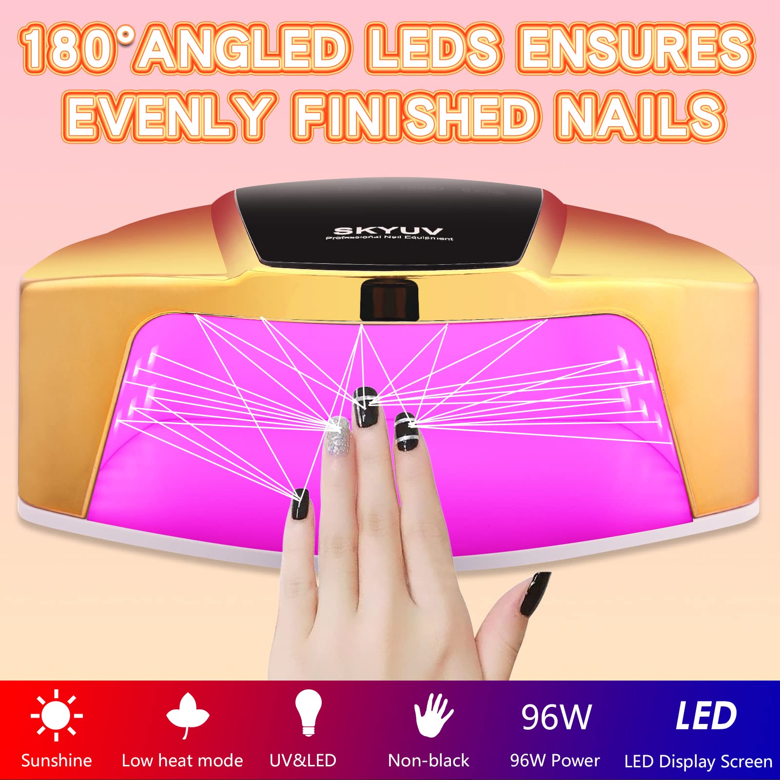 Amazon.co.jp: 充電式UV LEDネイルランプ 96W コードレス ネイル
