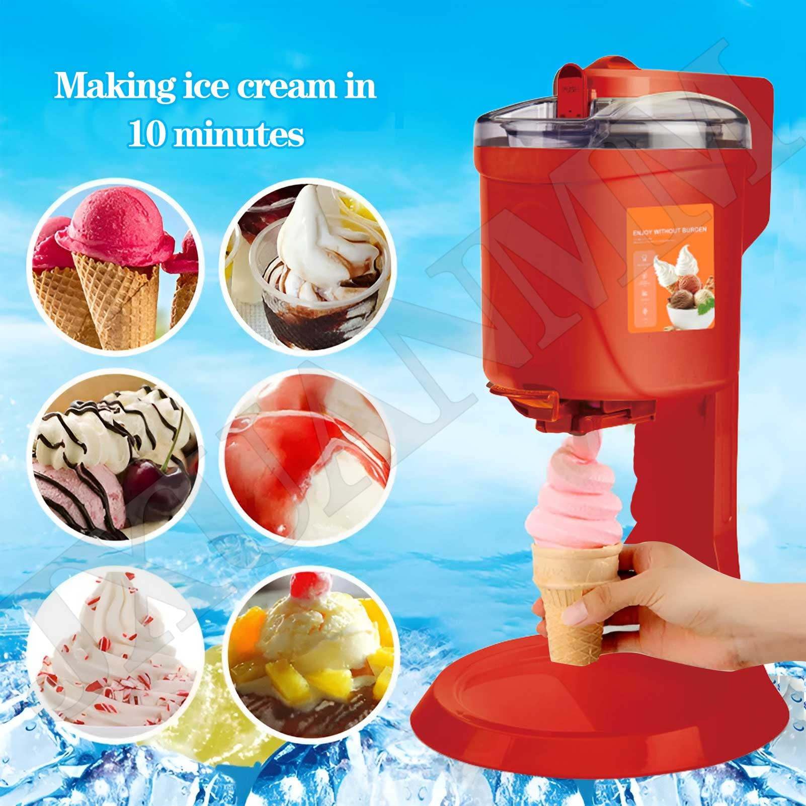 Máquina para hacer helados, batidora para helados de yogur helado, batidora para helados de malteada, máquina para hacer helados en espiral, inicio con un clic, 1 l, 220 V,Red