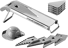STONELINE V Hobel, Edelstahl, 9-teilig, mit 5 Einsätzen, Mehrzweck Gemüseschneider, Gemüsehobel, Küchen Zubehör