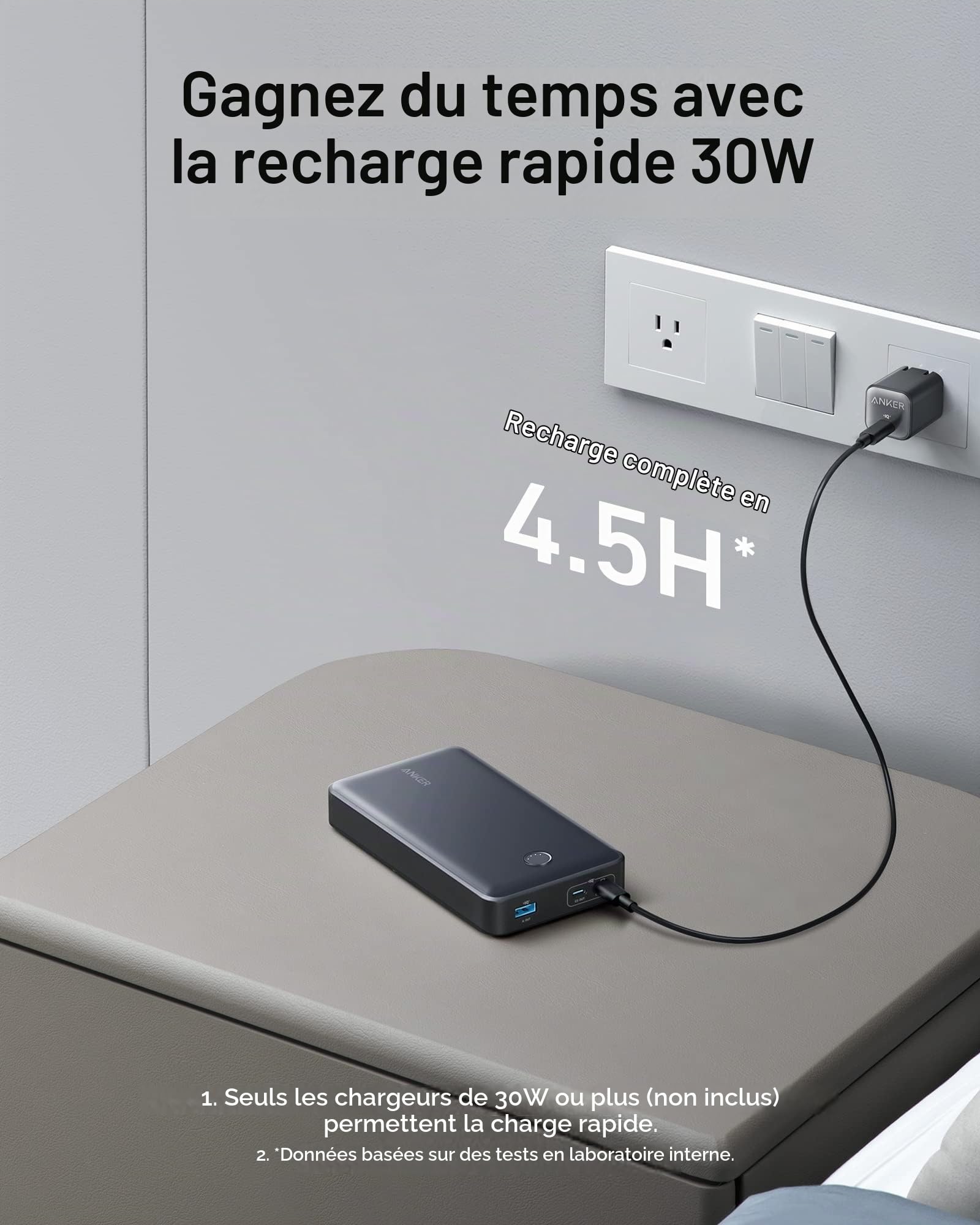 Anker 537 External Battery 24000mAh 65W Mobile Charger for MacBook