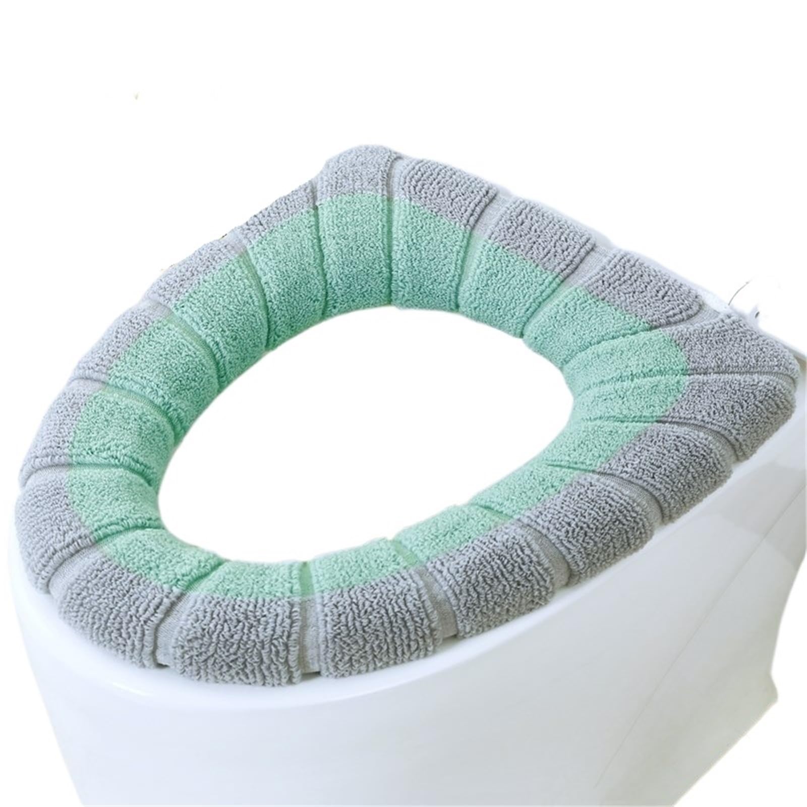 PADGCNOR Soft Toilet Seat Cushion Winter Warm Toilet Seat Cover Mat Bathroom Pad Cushion With Handle Thicker Soft Washable Closestool Warmer Accessories(Green)