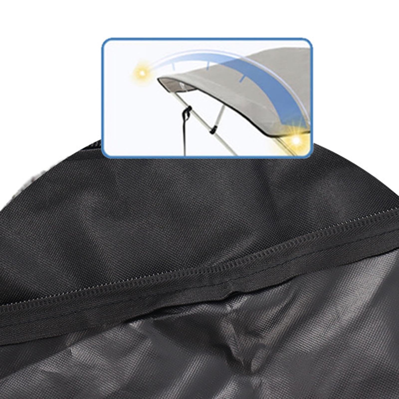 MagiDeal Housses Pour Bateaux, Couverture De Botte Supérieure Bimini Durable Sans Cadre, Ombre De Bateau Extérieure, Protège Taches Eau Salée, Soleil Chaud, Pluie Et Poussière, 4BOW 73 à 78W