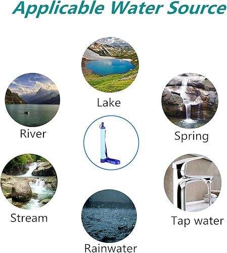 Miniatura 8 de Filtro de agua personal para exteriores de 10000 galones, sistema de filtración ultraligero de 0.01 micrones de 4 etapas, purificador de agua