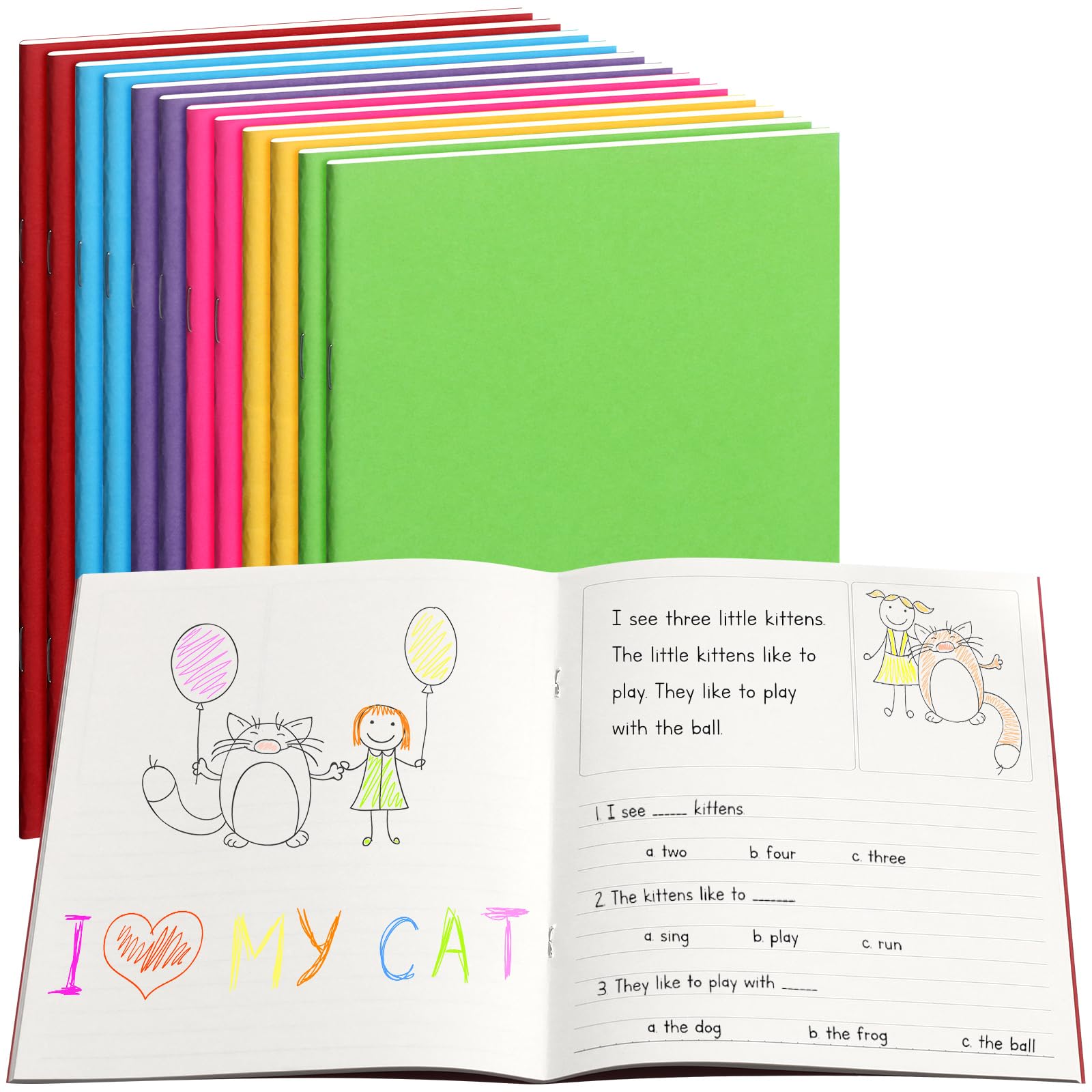 Confezione da 12 libri per scrivere storie per bambini, 14 x 21,1 cm, diari creativi per la scrittura a mano per la scuola elementare, per fumetti e forniture artigianali - Coinvolgi giovani scrittori