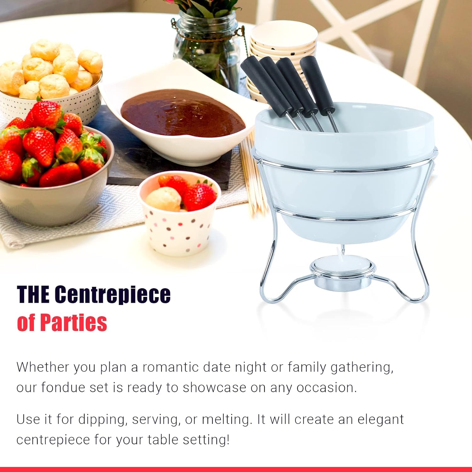 Chocolate Fondue Set - Romantic Melting Fun! -3