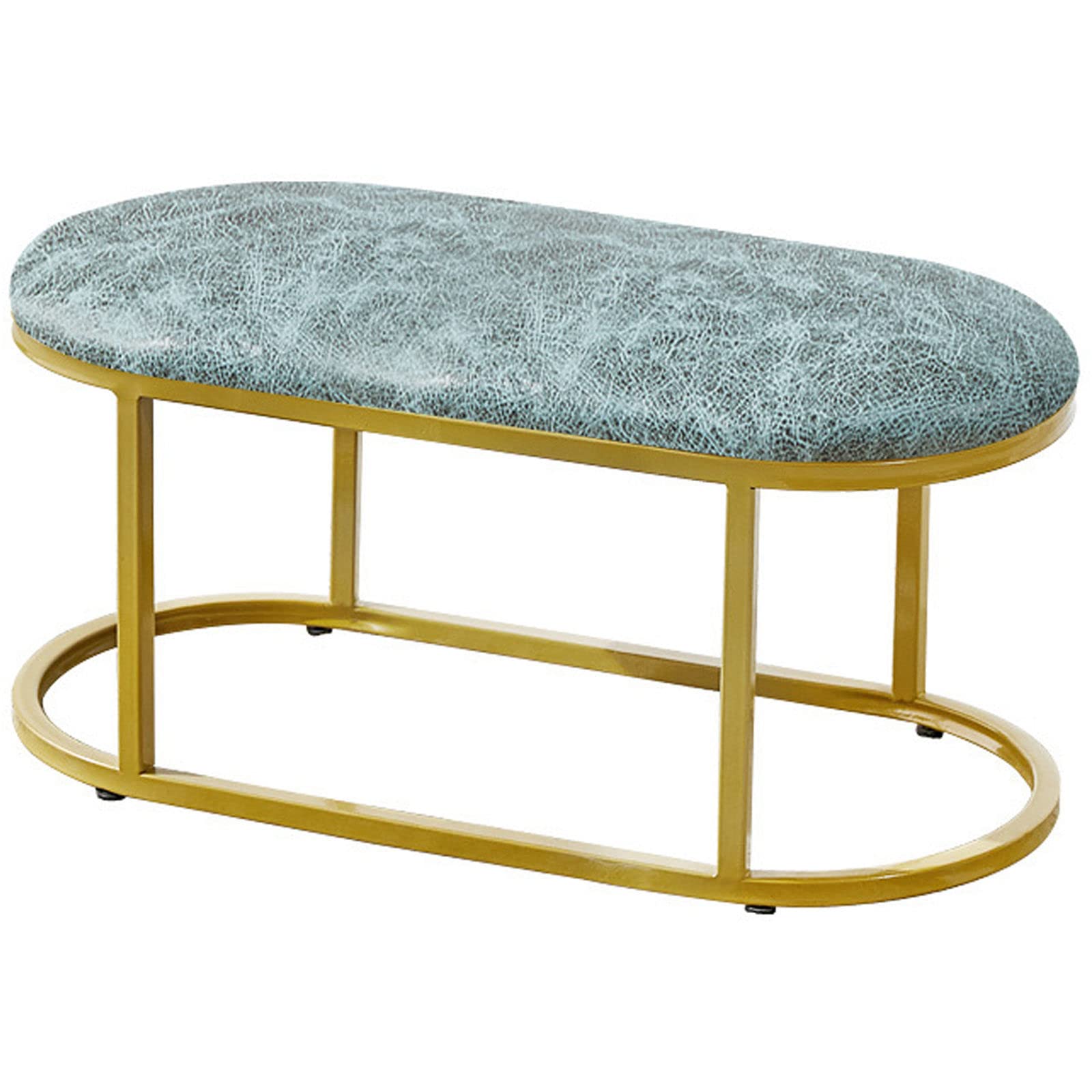 Banc ovale en flanelle gris pour entrée et chambre - Assise bout de lit 80x30 cm