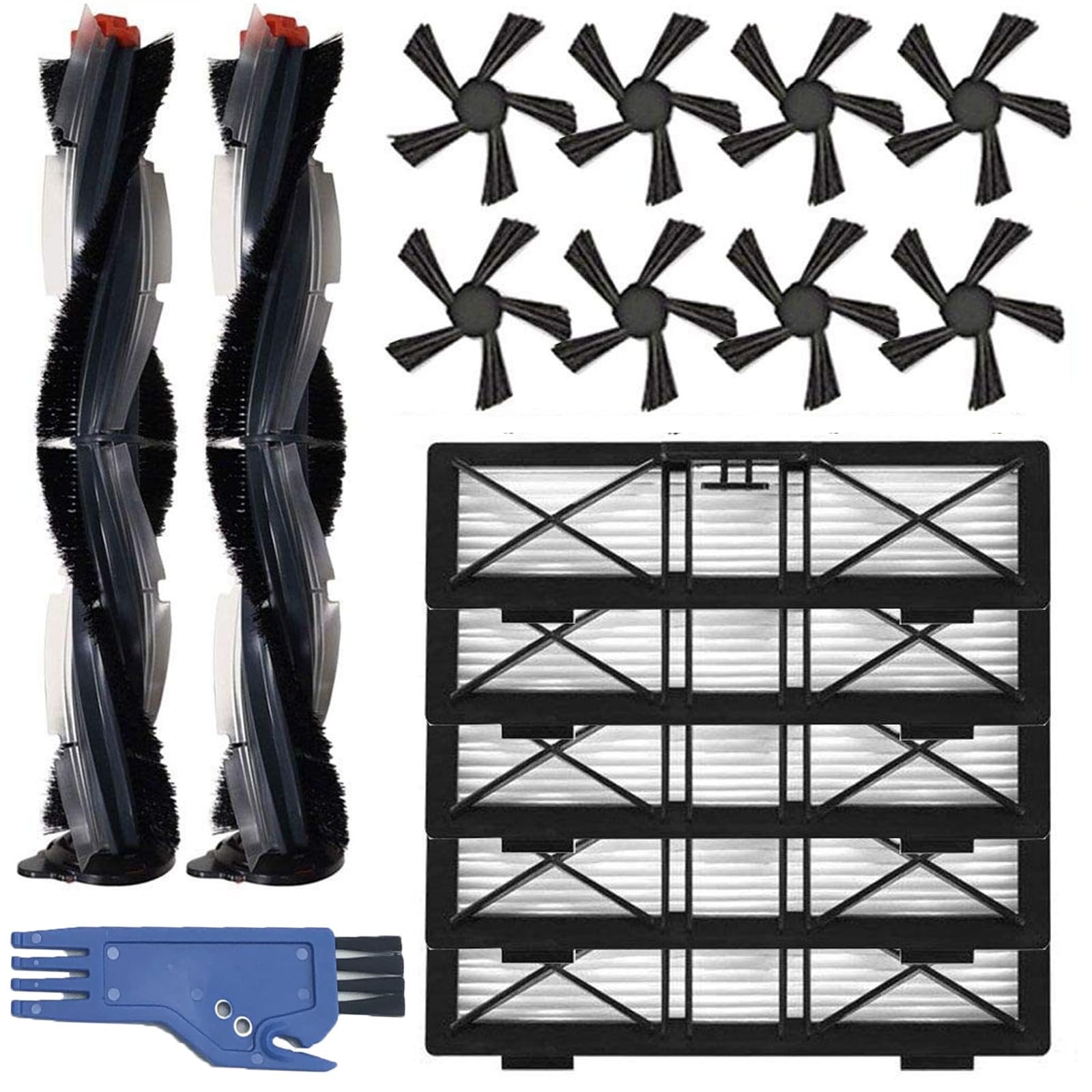 – Replacement Parts for Neato Botvac D75 D80 D85 D3 D4 D5 D6 D7, Accessories Kit 2 Main Brushes, 8 Side Brushes,5 Ultra Performance Filters, 1 Cleaning Tool