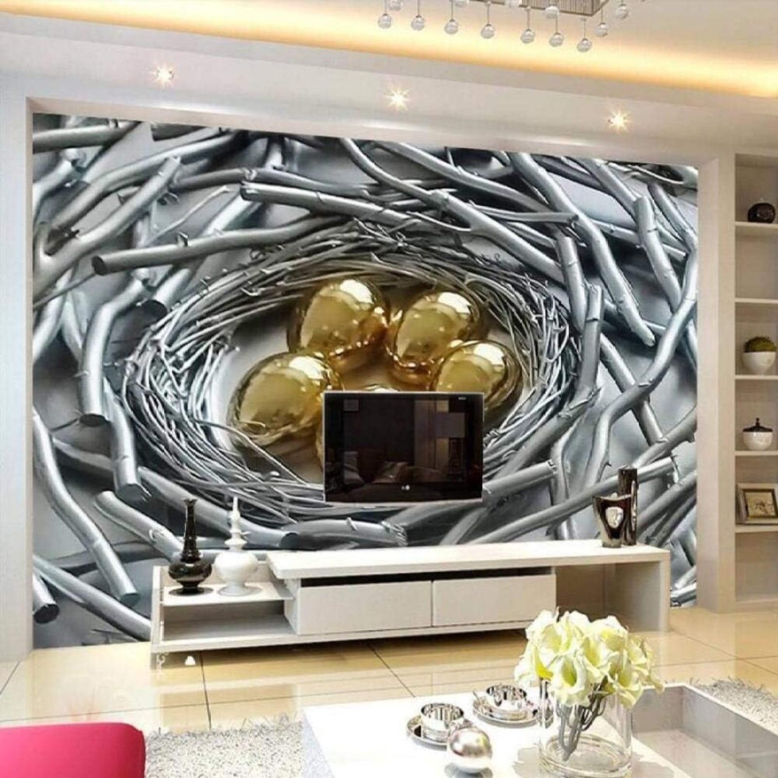Mural decorativo 3D XLMING para tapar imperfecciones de la pared y dar amplitud al dormitorio