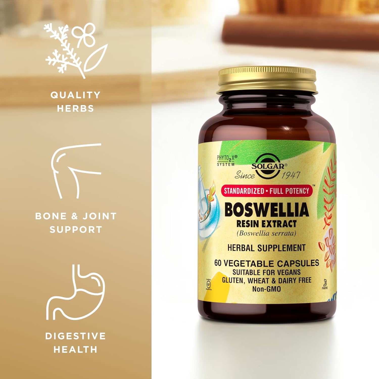 SOLGAR Boswellia Resin Extract Vegetable Caps, 60 CT - Image 4
