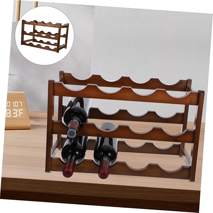 VOSAREA Estante para Vino de Bambú, Soporte de Pie para Botellas miniatura 5