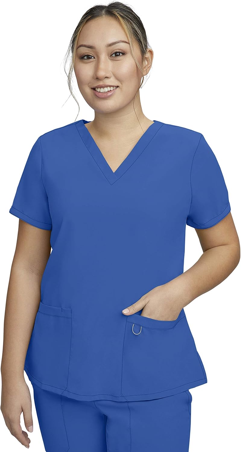 Women Scrub Set, V-Neck Top with 3 Pockets and Drawstring Jogger Pant with 5 Pockets - 100210 - Image 2