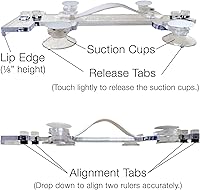 Vista 6 de Guidelines4quilting - Conector/mango de regla de edredón para reglas y plantillas - Pestañas de alineación y borde de labio para una alineación