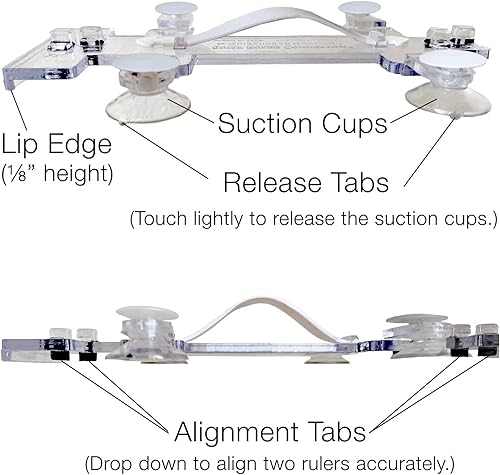 Miniatura 6 de Guidelines4quilting - Conectormango de regla de edredón para reglas acrílicas regulares - Hecho de policarbonato prácticamente irrompible - Apto