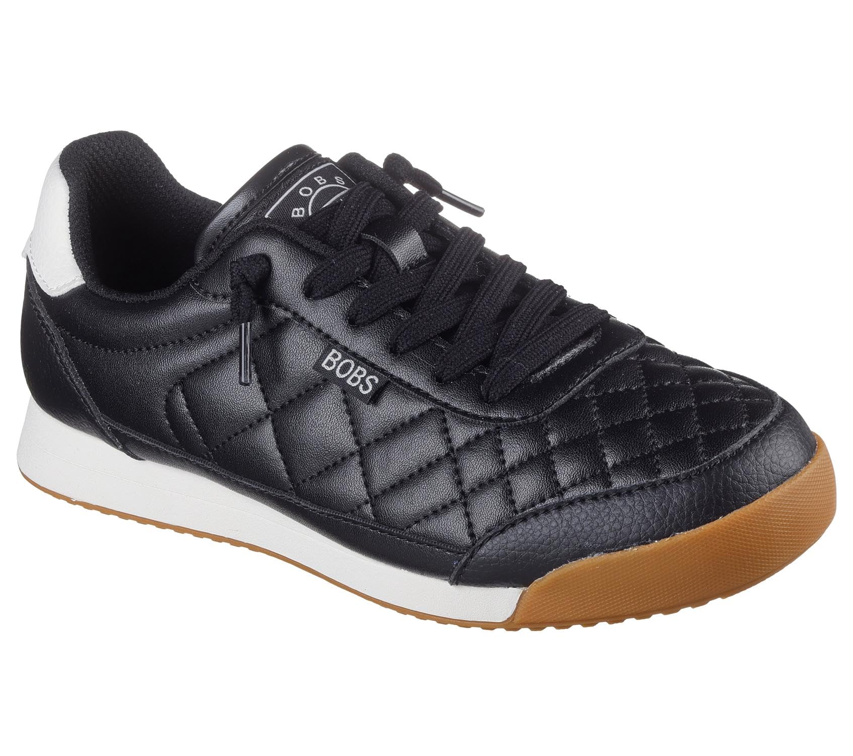 Skechers Women's Bobs Billie Wild Comfort Sneaker, Black Pu, 3.5 UK