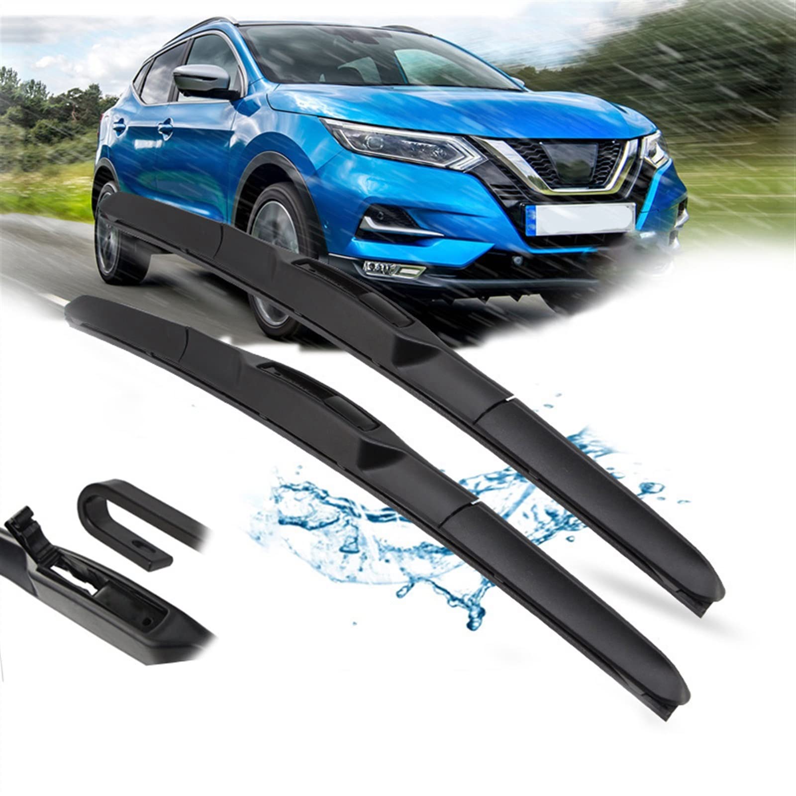 Essuie-glaces Nissan Qashqai J11 anti-bruit pour supprimer les traces d'eau