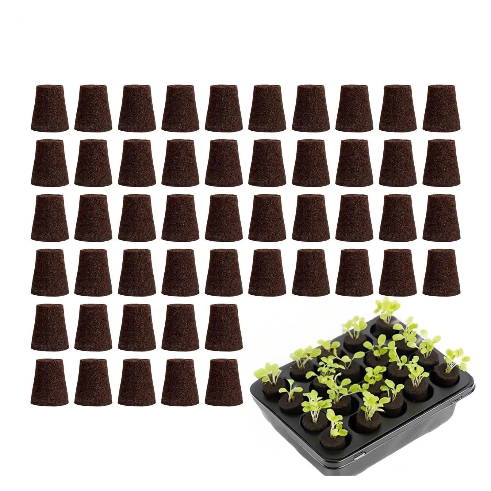 Esponjas De Cultivo Kit de Cultivo vainas iniciación Semillas, esponjas hidropónicas Repuesto, Medio Crecimiento raíces for Sistema clonación germinación, Plantas jardín, 50 Uds