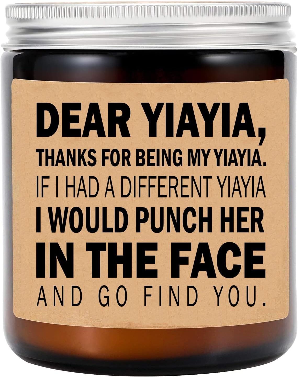 Yiayia Candle - Yiayia Gifts from Grandkids - I'd Punch Another in The Face - Fun Gag for Her - Mother's Day Candle - Lavender Scented Candles