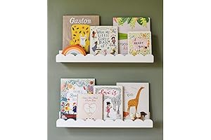 Pair of 24in Scalloped White Nursery Book Shelves for Kids Room