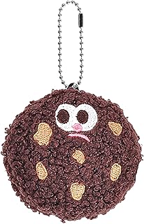 [Cxiskyu] クッキーのぬいぐるみキーチェーン - チョコレートチップクッキーぬいぐるみおもちゃ、バッグ用の柔らかい詰め物のキーチェーン、バックパックと財布|かわいいクッキーチャーム、ハンドバッグの装飾用の愛らしい豪華な人形