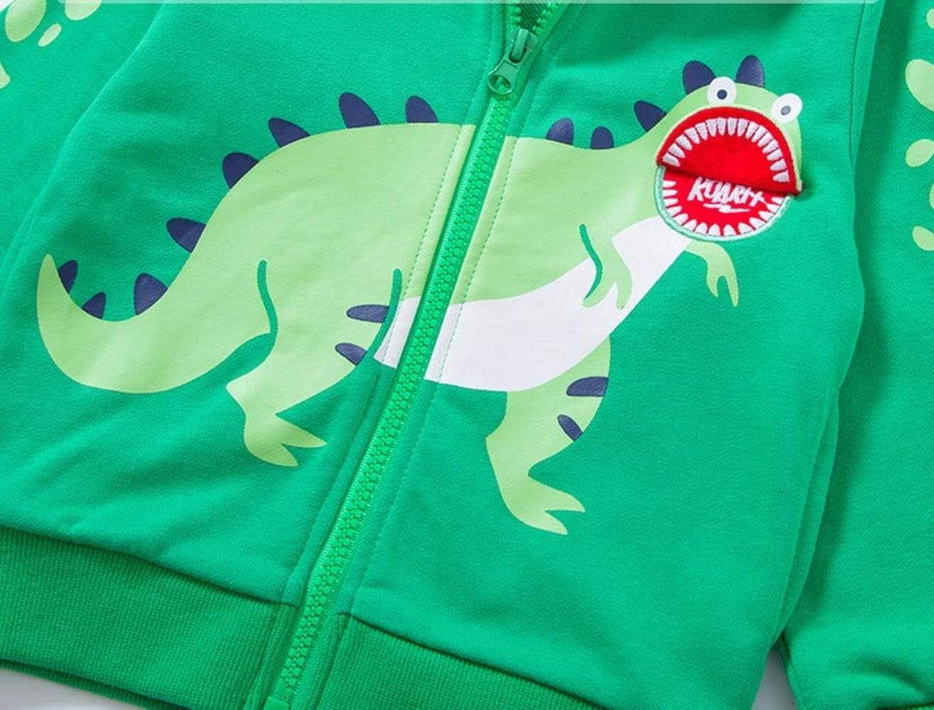 Baby Toddler Boys Dinosaur Hooded Zip Jacket Casual Outerwear Active Sweatshirt - Image 3