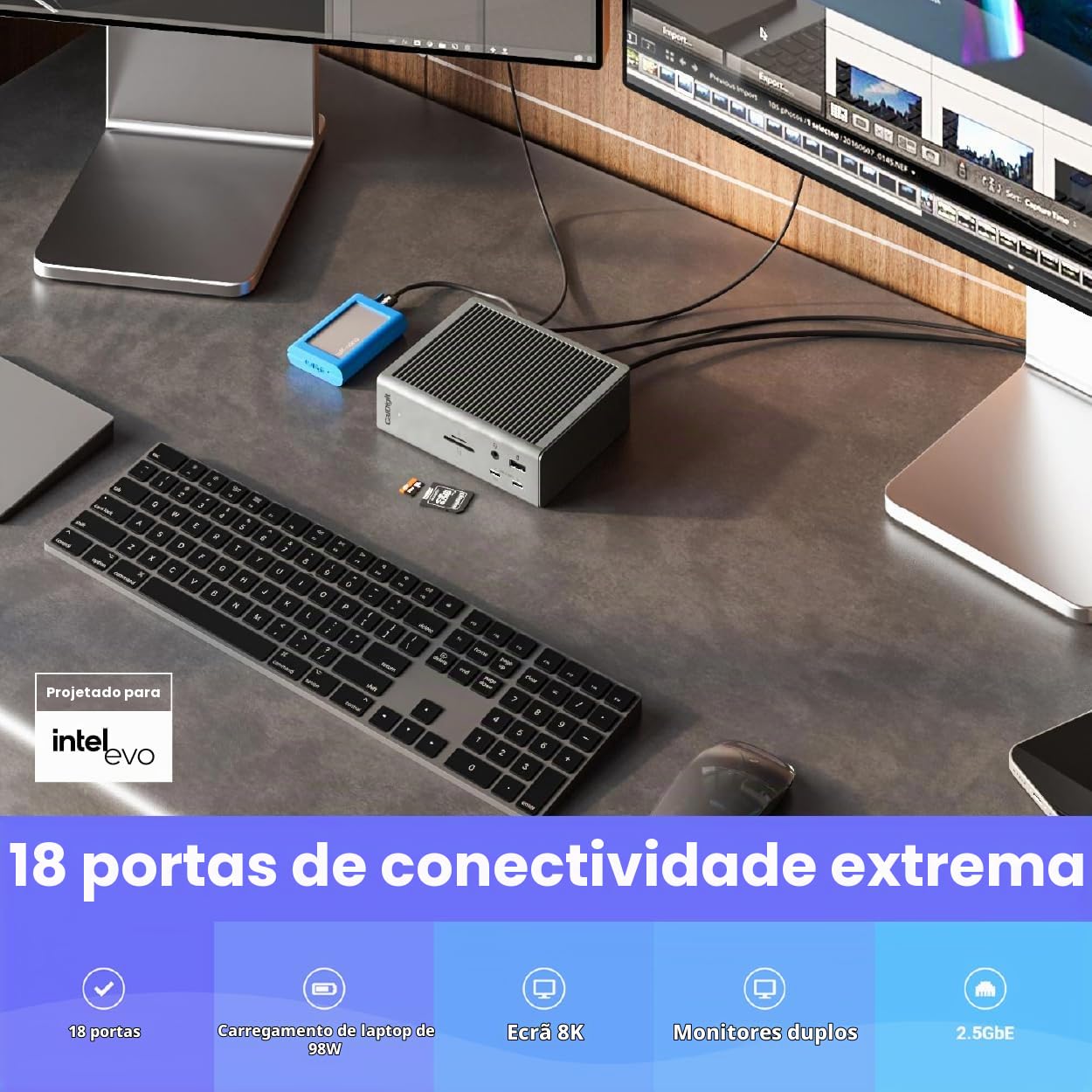 Estação de carregamento CalDigit TS4 Thunderbolt 4 – 18 portas