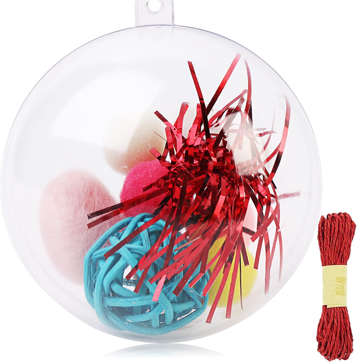 Shinyee Baubles Christmas Ornaments Ball Xmas Diy Baubles Clear Plastic Fillable Bauble to Fill,Christmas Baubles to Decorate Balls for Christmas Tree Empty Baubles (Clear-10cm/3.93in-12 Balls)