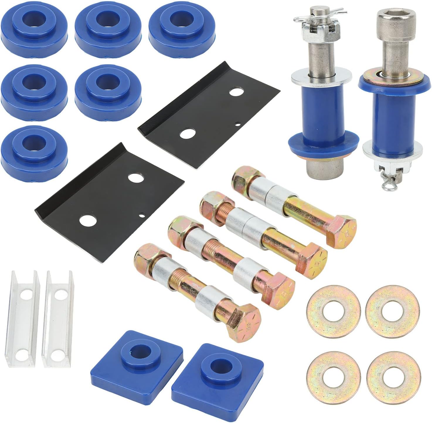 22PCS Hood Hinge Pivot Bushings Mount Bolt Kit, Replacement for Peterbilt 379, Metal and Rubber Durable Assembly with OE 13 04154 13 04164, Complete Hinge Pivot Repair Set for