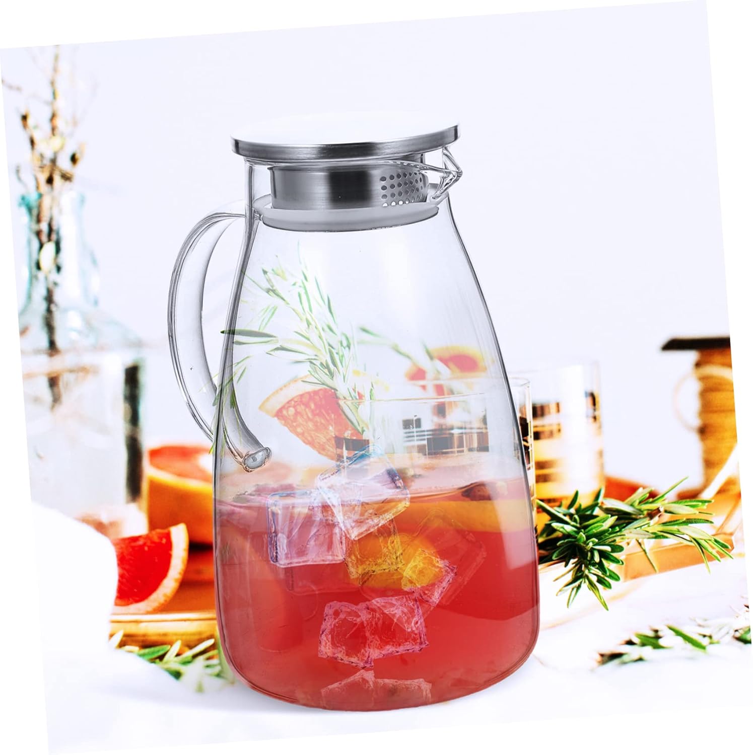 Garneck Handheld Electric Kettle Infuser Borosilicate Tea Pitcher for Hot Cold Beverages Elegant Water Jug for Use