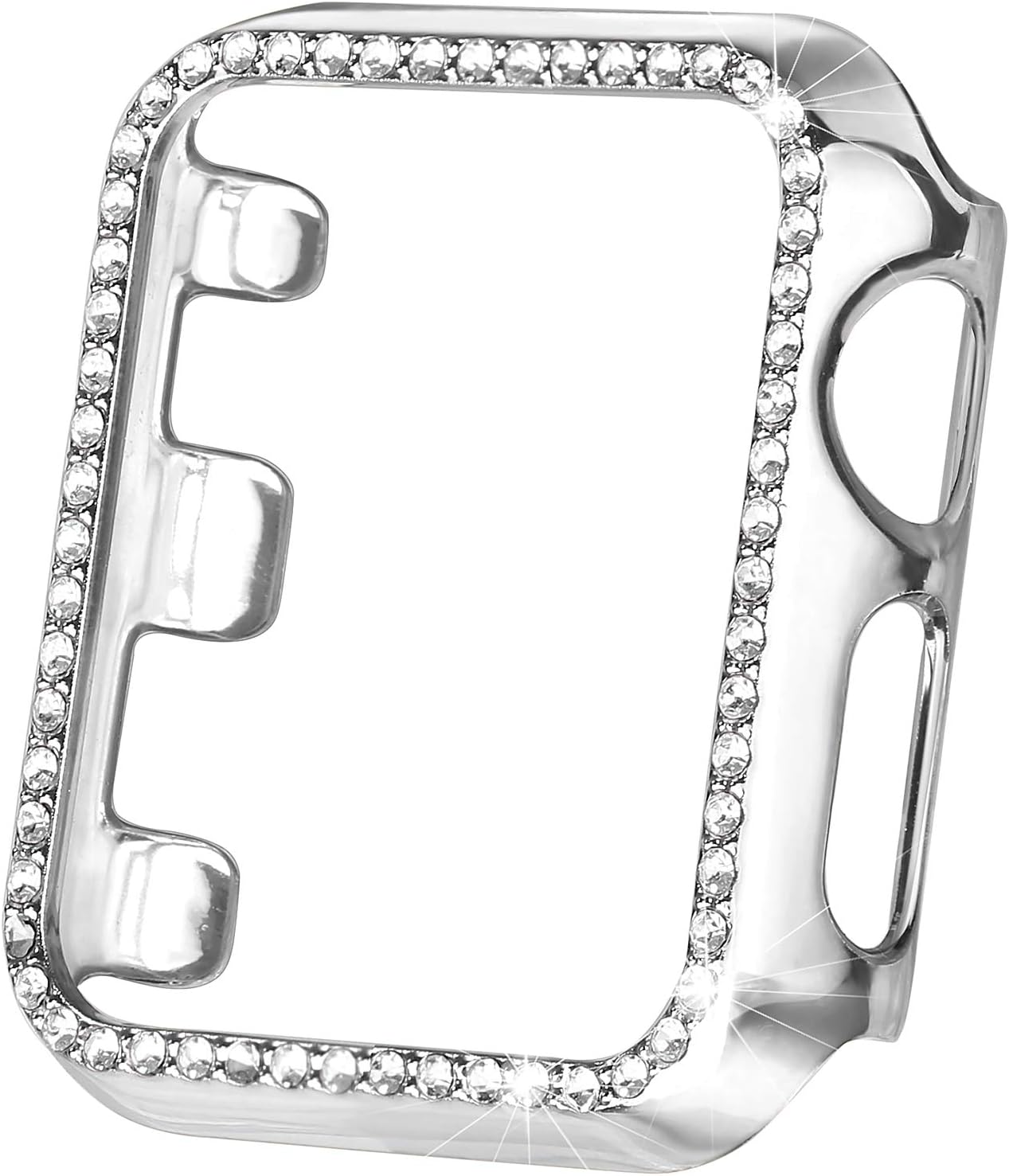 Secbolt 38mm Case Compatible with Apple Watch Band, Bling Full Cover Bumper Protective Frame Screen Protector for iWatch Series 3/2/1, Silver(38mm)