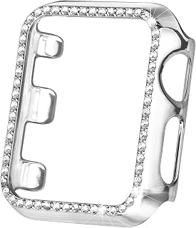 Secbolt Dressy Case Compatible with Apple Watch Band, Bling Cover Bumper Protective Frame Screen Protector for iWatch SE Series 6/5/4/3/2/1
