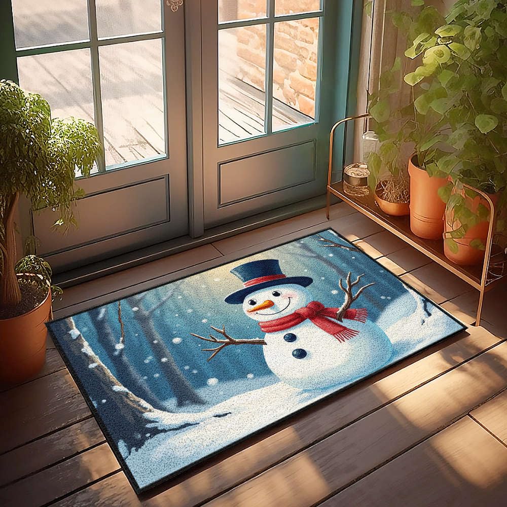 Paillasson d'extérieur magique forêt d'hiver grand tapis de porte