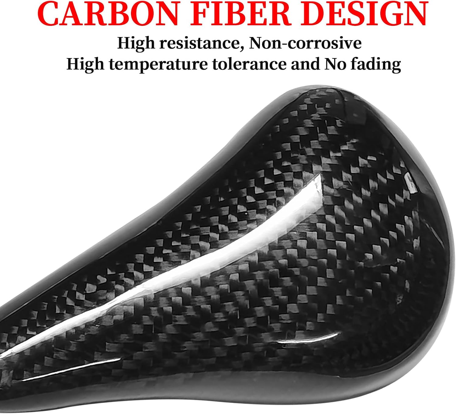 Carbon Fiber Gear Shift Knob Cover Compatible with Lexus ES300h ES350 IS250 IS300 IS350 GS300 GS350 GS430 GS450h GS460 LS460 LS600h RX350 RX450h Manual Transmission Shift Lever Knob Head Black