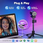 EMEET S600 4K Webcam with Tripod for Streaming - 1/2.5'' Sensor, PDAF Autofocus, 1080P@60FPS, 2 Noise Reduction Mics, Built-in Privacy Cover, 73° FOV, Streaming Webcam for Product/Game/Beauty