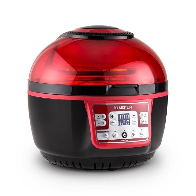 Klarstein VitAir Turbo - Hot Air Fryer Deep Fryer 1400 Watt 9L Cooking Room Fat-free Frying Baking Grilling