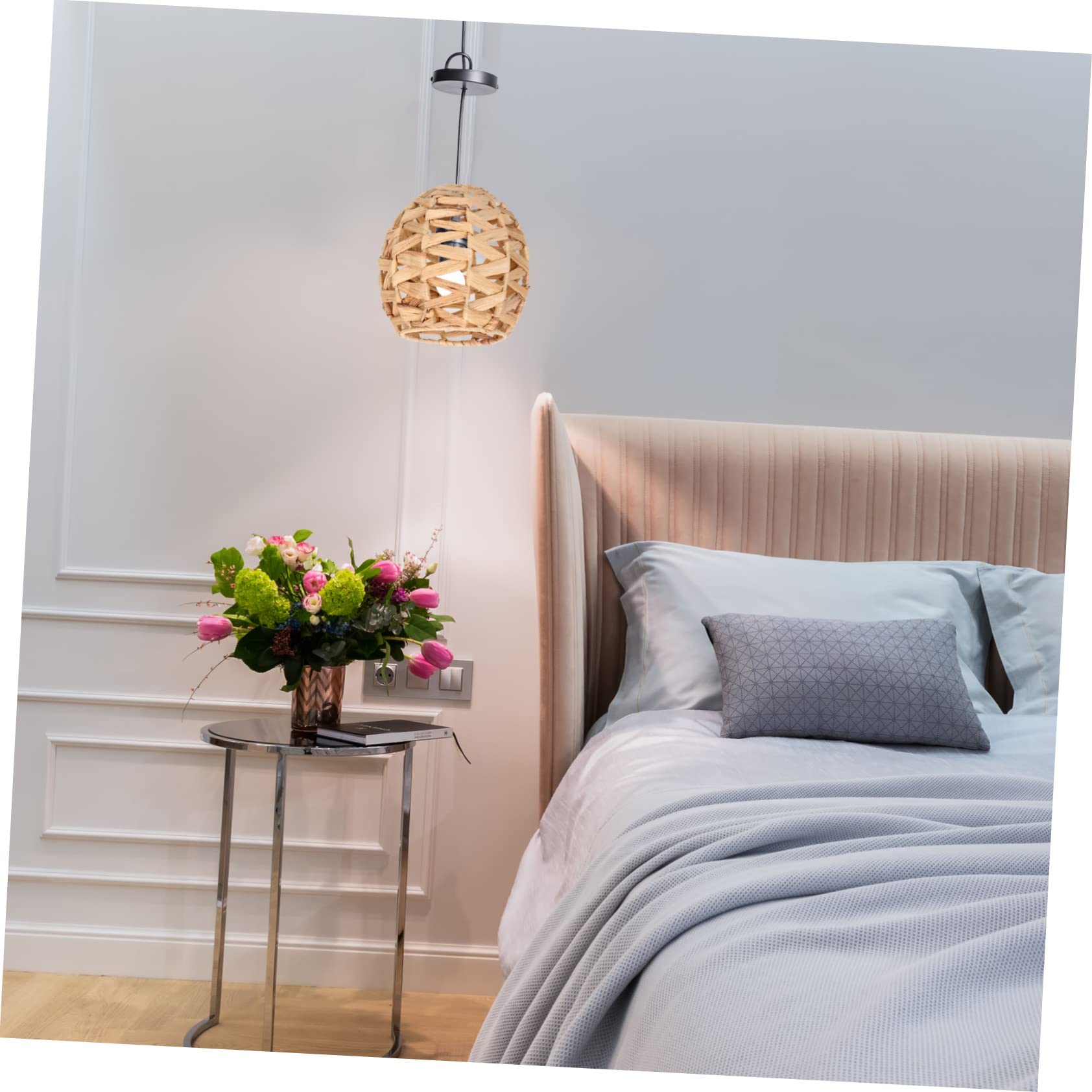 Ventolina Paralume In Cotone - Mezzo Paralume Bianco Avorio Per Lampada Da Tavolo, E27 - Foto 4