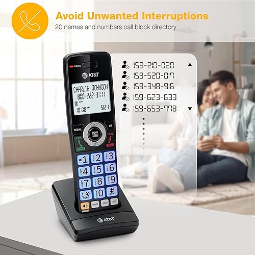 Miniatura 4 de AT&T Teléfono residencial de línea fija de 5 teléfonos con bloqueador de llamadas, identificación de llamadallamada en espera, altavoz de teléfono