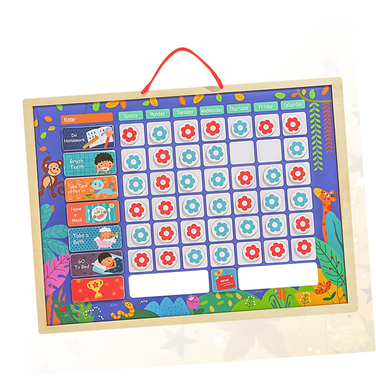 Tabla de Recompensas Estándar Hábitos y Conducta de Madera para Niños
