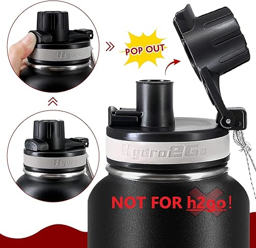 Miniatura 2 de Hydro2Go Tapa de repuesto para botellas Hydro Flask de boca estándar y ascenso moderno simple de 12 a 64 onzas, accesorios para botellas de agua