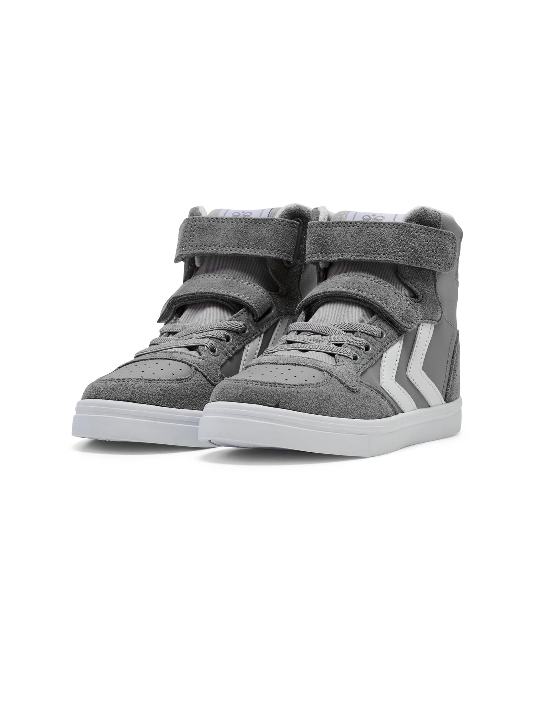 hummel Kids Slimmer Stadil Leather High Sneaker, Grey, Size 40