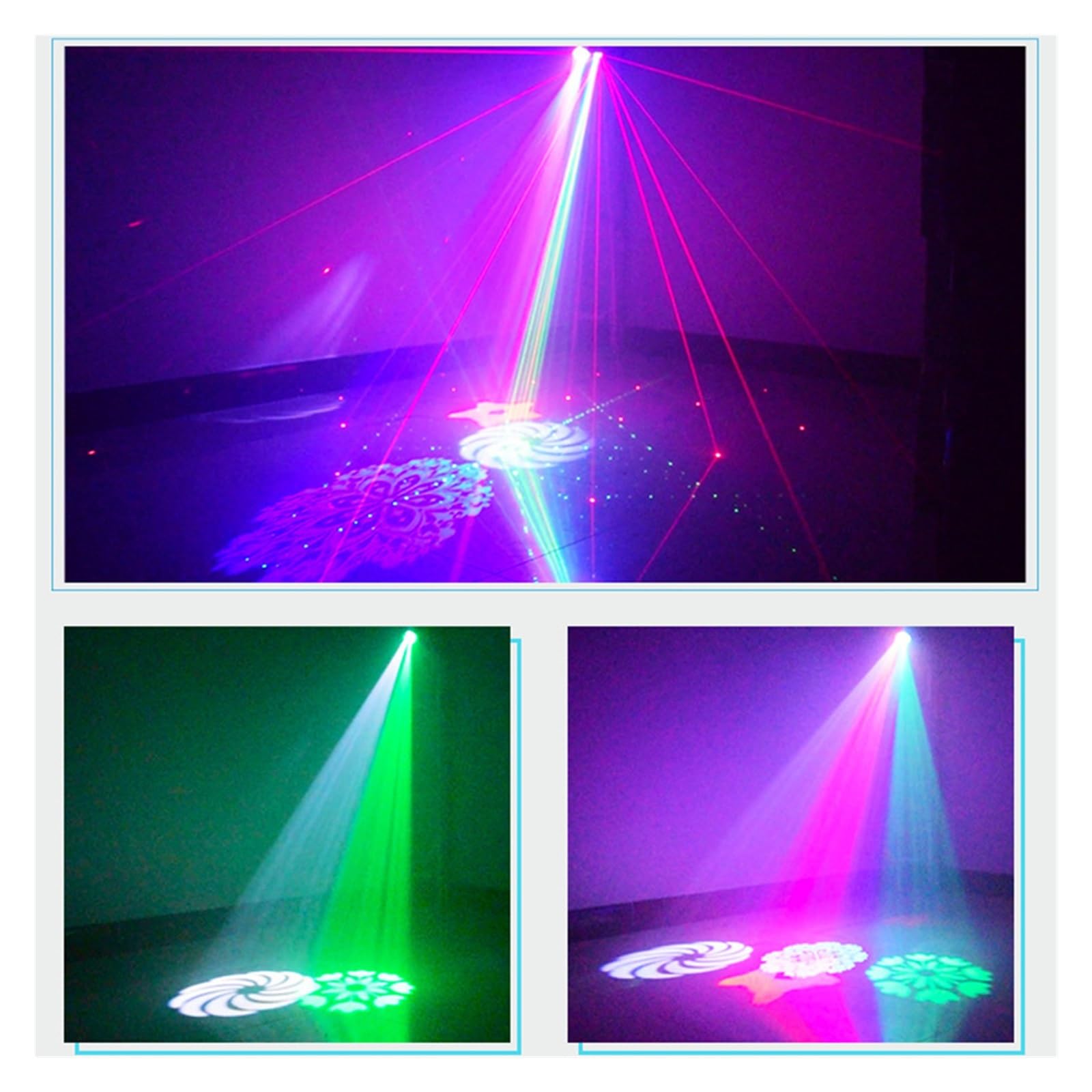 Luci da palcoscenico, Luci stroboscopiche for DJ con luci da palco attivate dal suono, blu verdi telecomando for decorazioni for feste