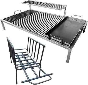 Luxury Argentine Grill with removable iron modules + Brazier - Iron Argentina Grill - BBQ Parrilla Asado. Sor Pampa Grill 40 x 24 inches