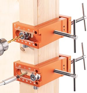 Neitra Cabinet Installation Clamps - Cabinetry Clamp for Easy and Fast Installing Face Frame of Cabinets, Highly Durable All Metal Claws with Two Flexible Drill Hole Guides, Orange, 2-Pack