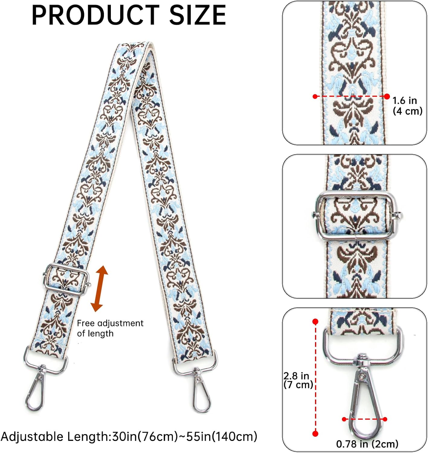 Purse Straps Replacement Crossbody Bag Strap Adjustable Long Shoulder Straps for Handbags,Women Purse Strap - Image 3