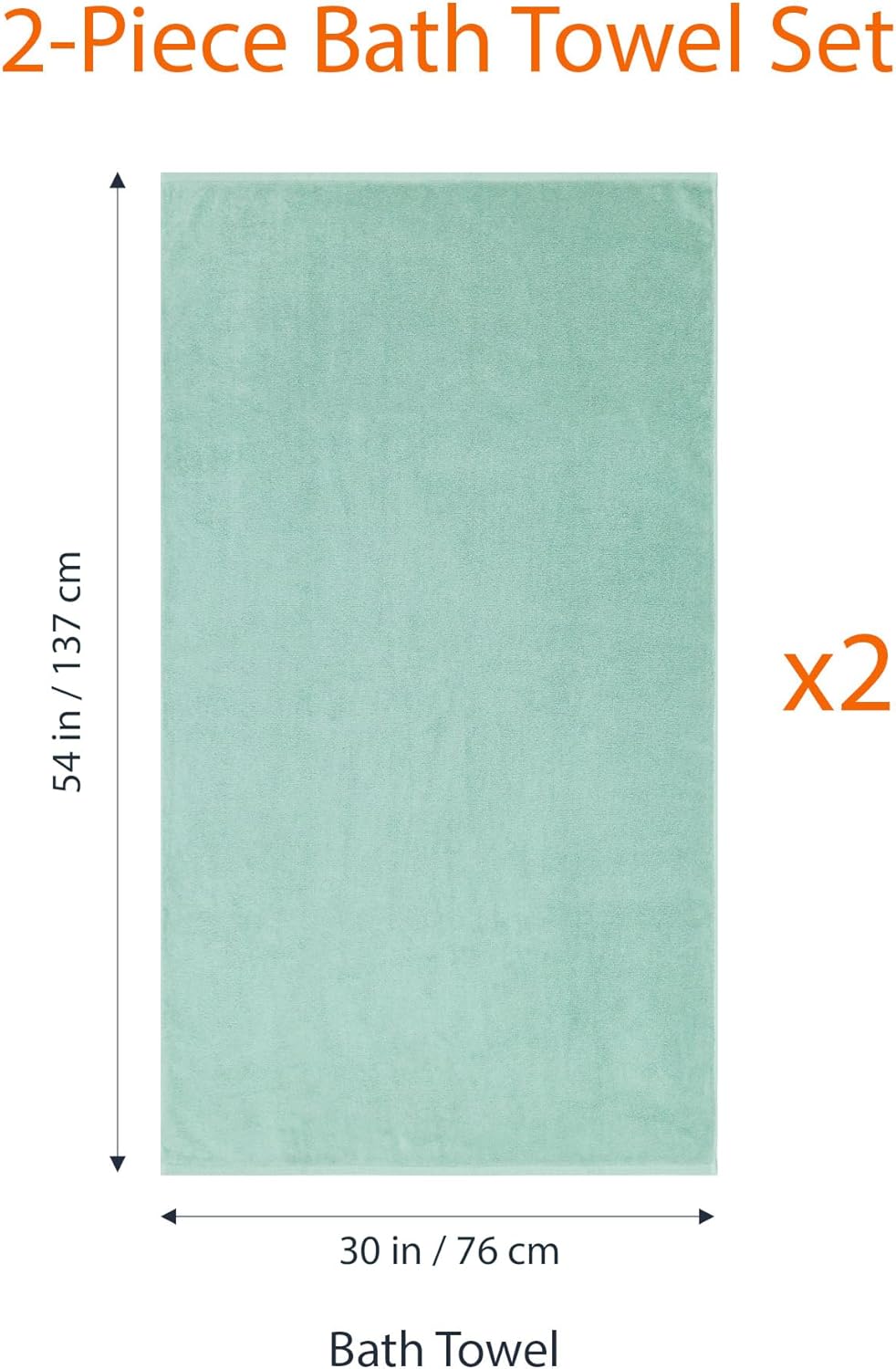 Amazon Basics 2-Pack Quick-Dry Lightweight Moisture Absorbing Bath Towel, 100% Cotton, 54" x 30", Seafoam Green - Image 5