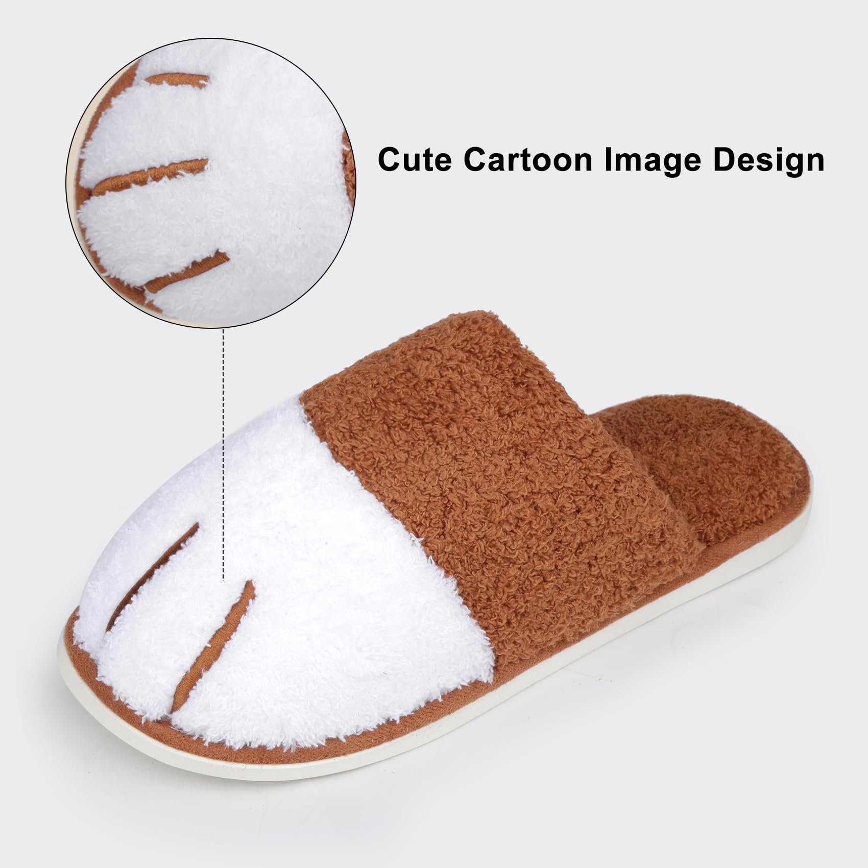 Wostock Ciabatte Donna Peluche Zampe di Gatto in Cotone per Donne Animali Calde Inverno Memoria Schiuma Morbido Antiscivo Accogliente Ciabatte per Casa per Ragazze Ospiti Interne Esterne