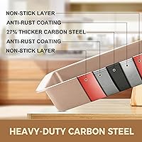 Vista 7 de Juegos de utensilios de hornear HONGBAKE, juego de sartenes para hornear, sartén antiadherente para horno de cocina con asas más anchas, juego de 10