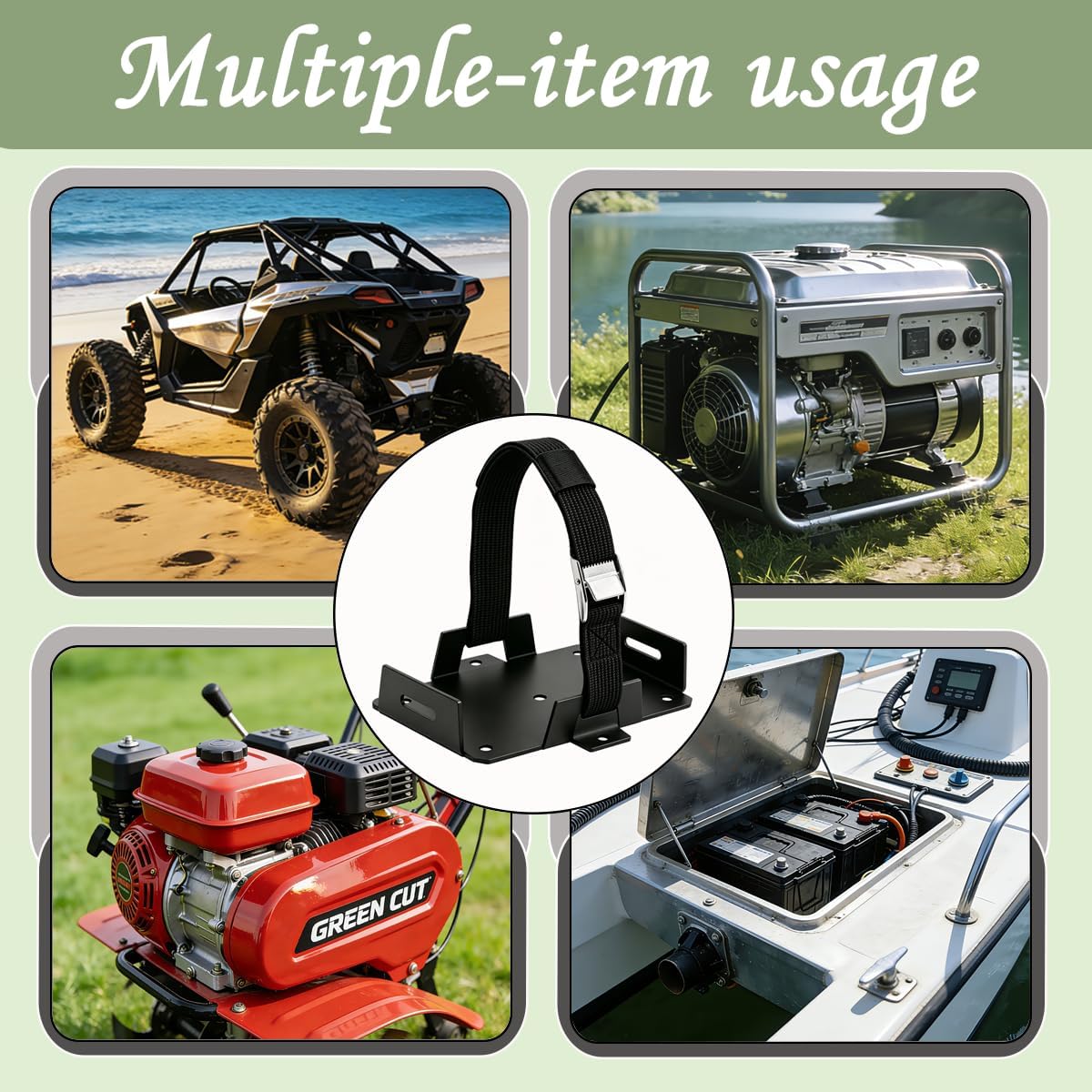 2 Pcs Battery Tray For Boat,Kayak Battery Box with Adjustable Hold Down Strap,Small Battery Tray for 12V to 6V(6AH to 15AH),IdealforMotorcycles,Boats,Kayaks,ATVs,Jetskis and Generators