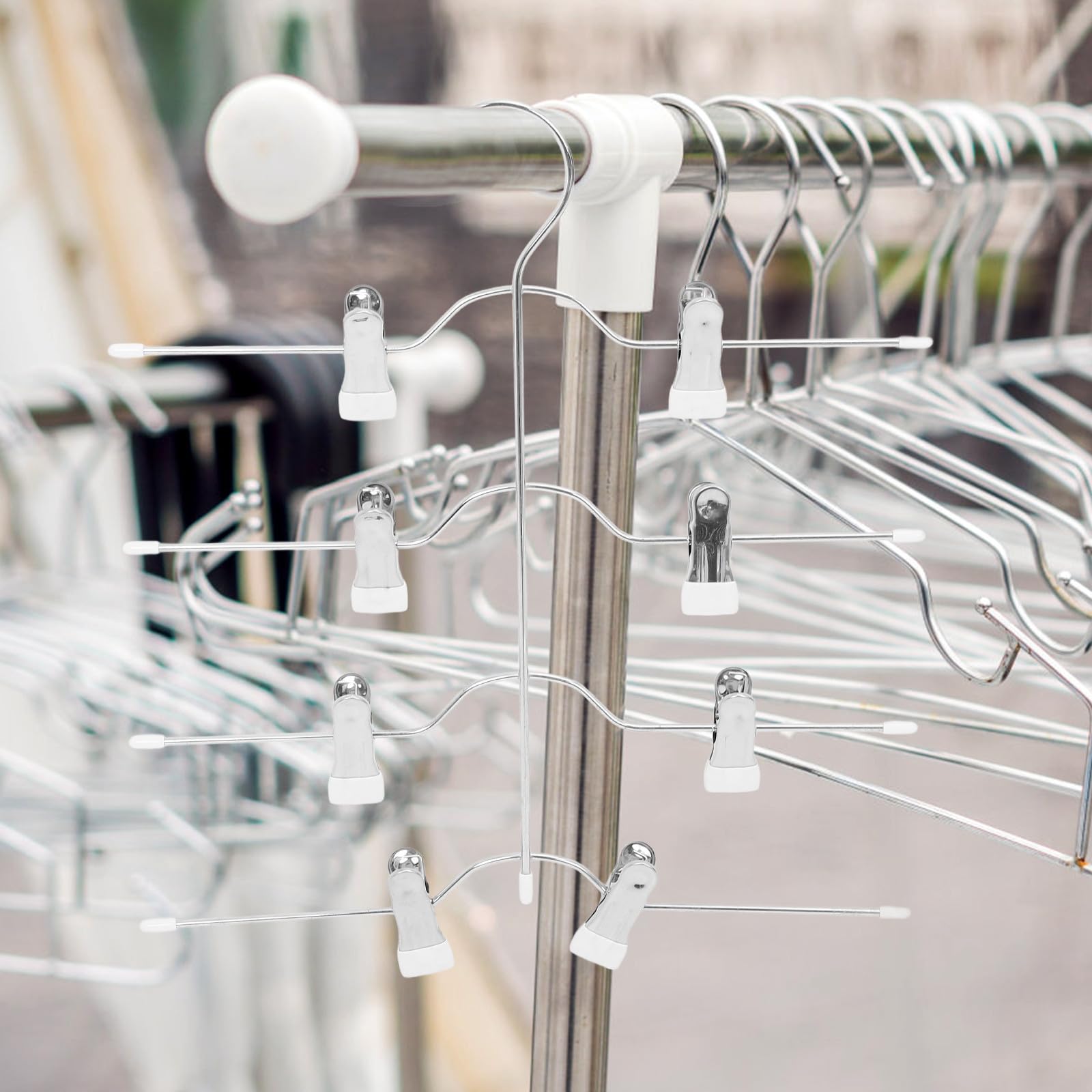 Perchas para Pantalones con Clips, 4 Piezas, Acero al Manganeso