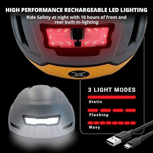 Miniatura 5 de XNITO - Casco de bicicleta con luces LED - Casco de bicicleta urbana para adultos, hombres y mujeres - Certificado dual CPSC y NTA-8776 - Clase 3