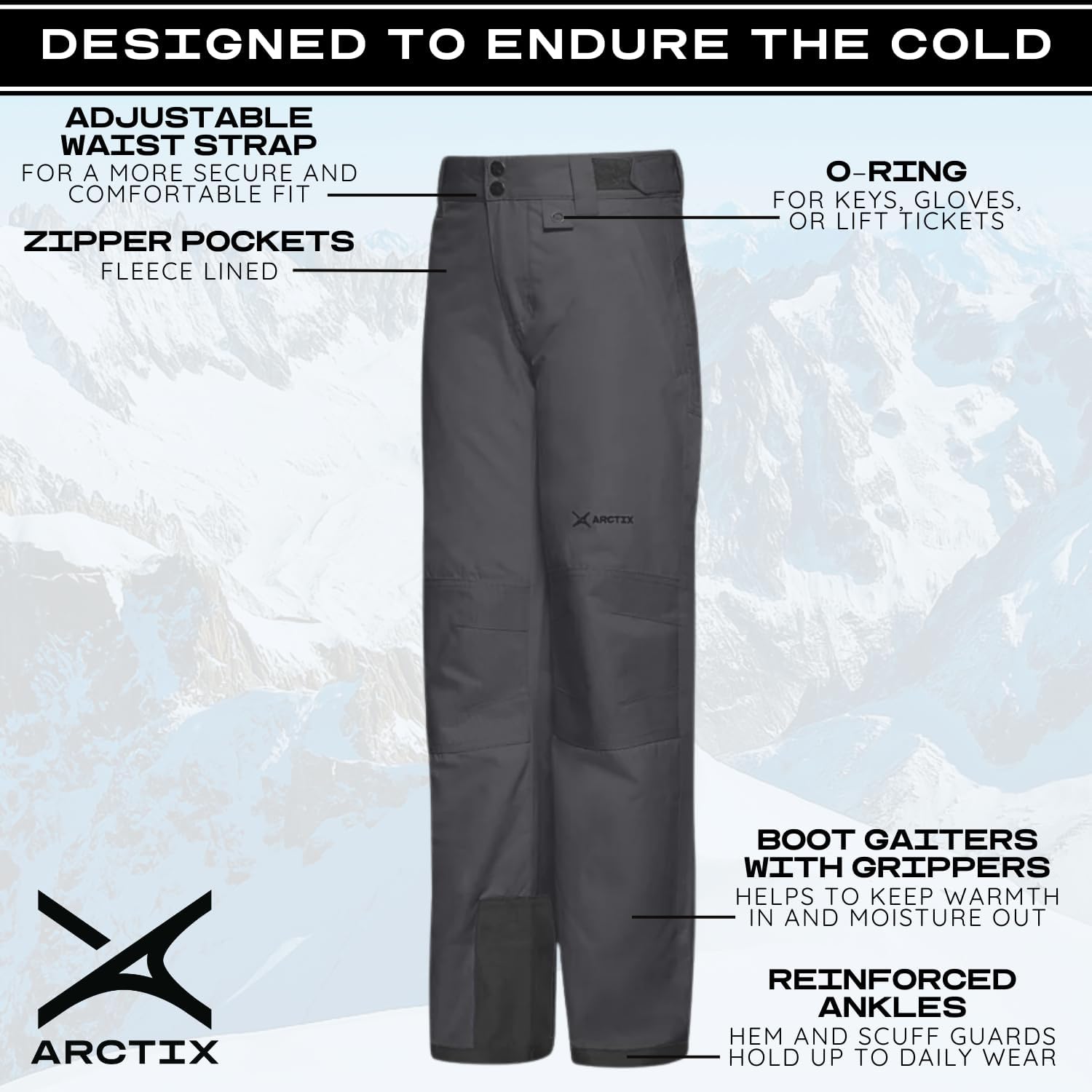 Arctix Kids Snow Pants with Reinforced Knees and Seat - Image 5